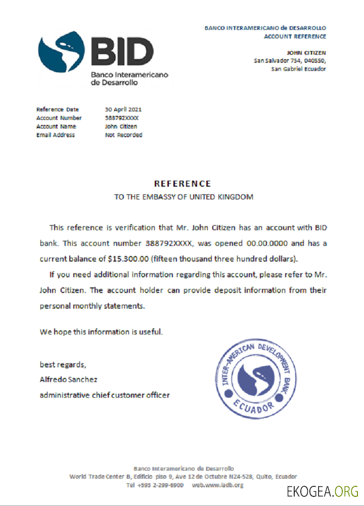 Équateur , Banco Interamericano de Desarrollo , reference